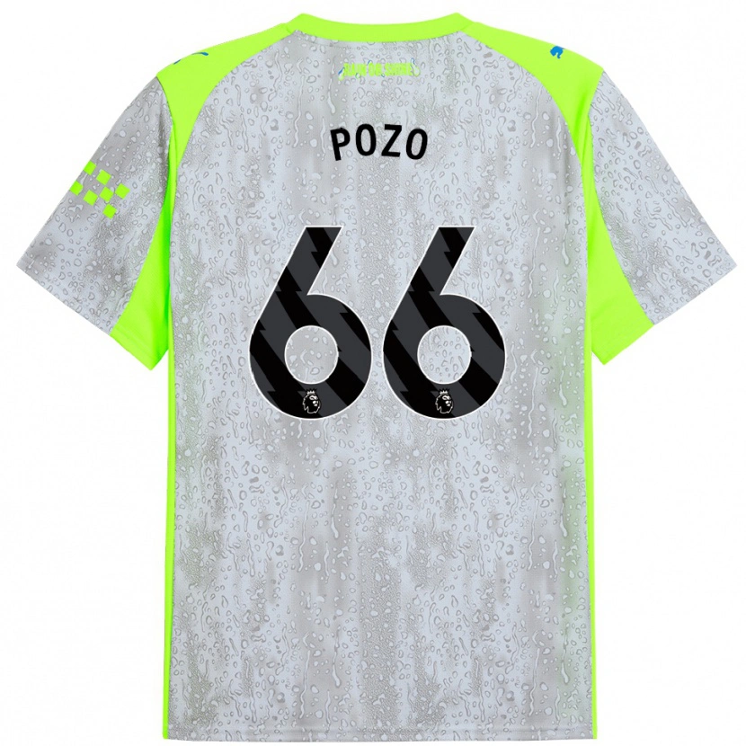 Danxen Kinderen Iker Pozo #66 Grijs Geel Thuisshirt Derde Tenue 2025/26 T-Shirt