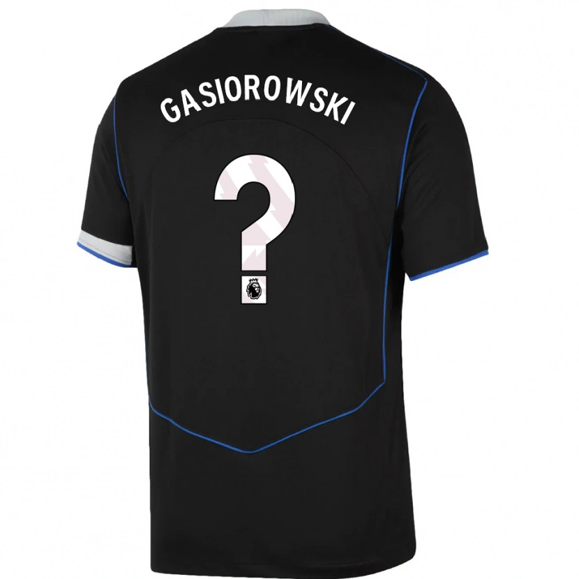 Danxen Kinderen Marko Gasiorowski #0 Zwart Blauw Zilver Thuisshirt Derde Tenue 2025/26 T-Shirt
