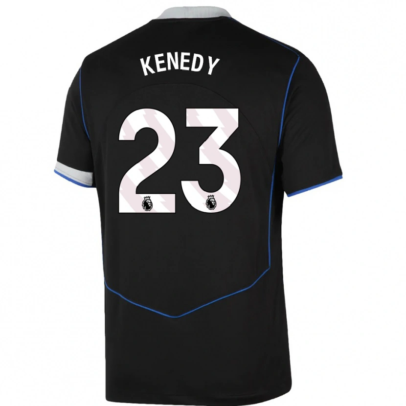 Danxen Kinderen Robert Kenedy #23 Zwart Blauw Zilver Thuisshirt Derde Tenue 2025/26 T-Shirt