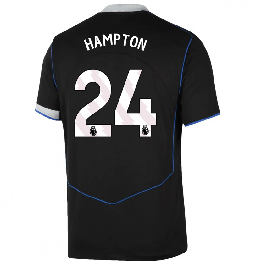 Danxen Kinderen Hannah Hampton #24 Zwart Blauw Zilver Thuisshirt Derde Tenue 2025/26 T-Shirt