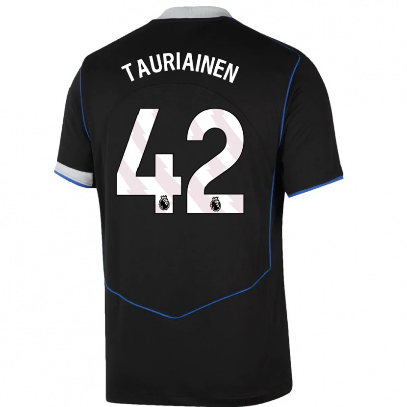 Danxen Kinderen Jimi Tauriainen #42 Zwart Blauw Zilver Thuisshirt Derde Tenue 2025/26 T-Shirt