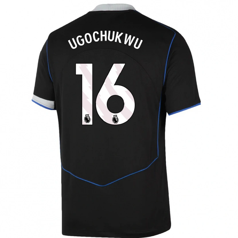 Danxen Kinderen Lesley Ugochukwu #16 Zwart Blauw Zilver Thuisshirt Derde Tenue 2025/26 T-Shirt