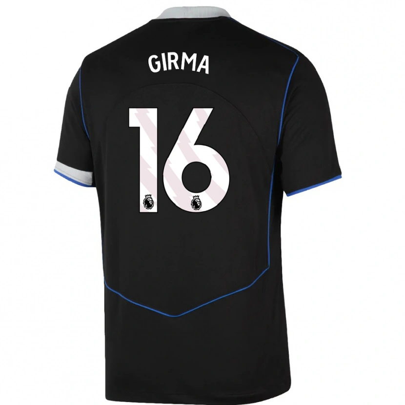 Danxen Kinderen Naomi Girma #16 Zwart Blauw Zilver Thuisshirt Derde Tenue 2025/26 T-Shirt