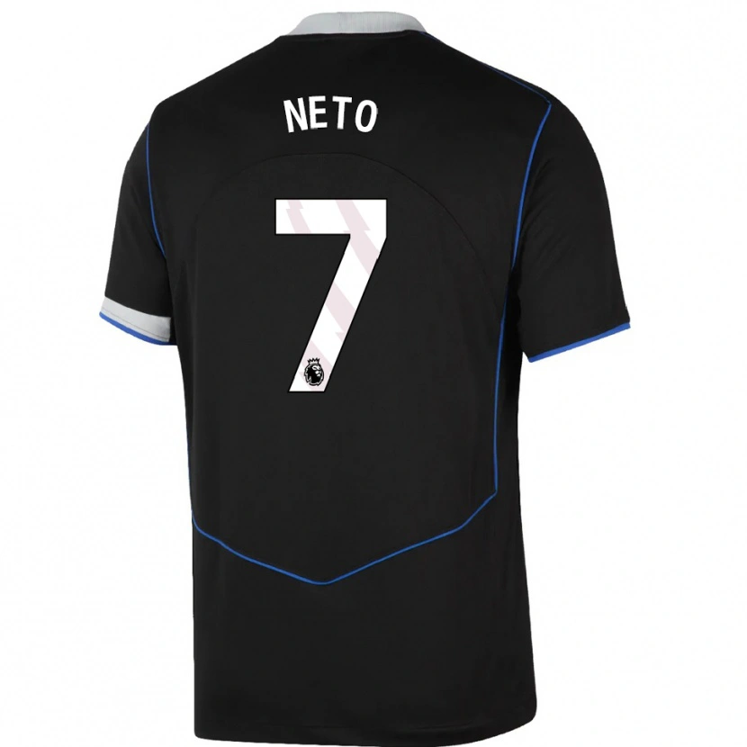 Danxen Kinderen Pedro Neto #7 Zwart Blauw Zilver Thuisshirt Derde Tenue 2025/26 T-Shirt
