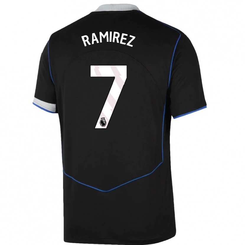 Danxen Kinderen Mayra Ramirez #7 Zwart Blauw Zilver Thuisshirt Derde Tenue 2025/26 T-Shirt