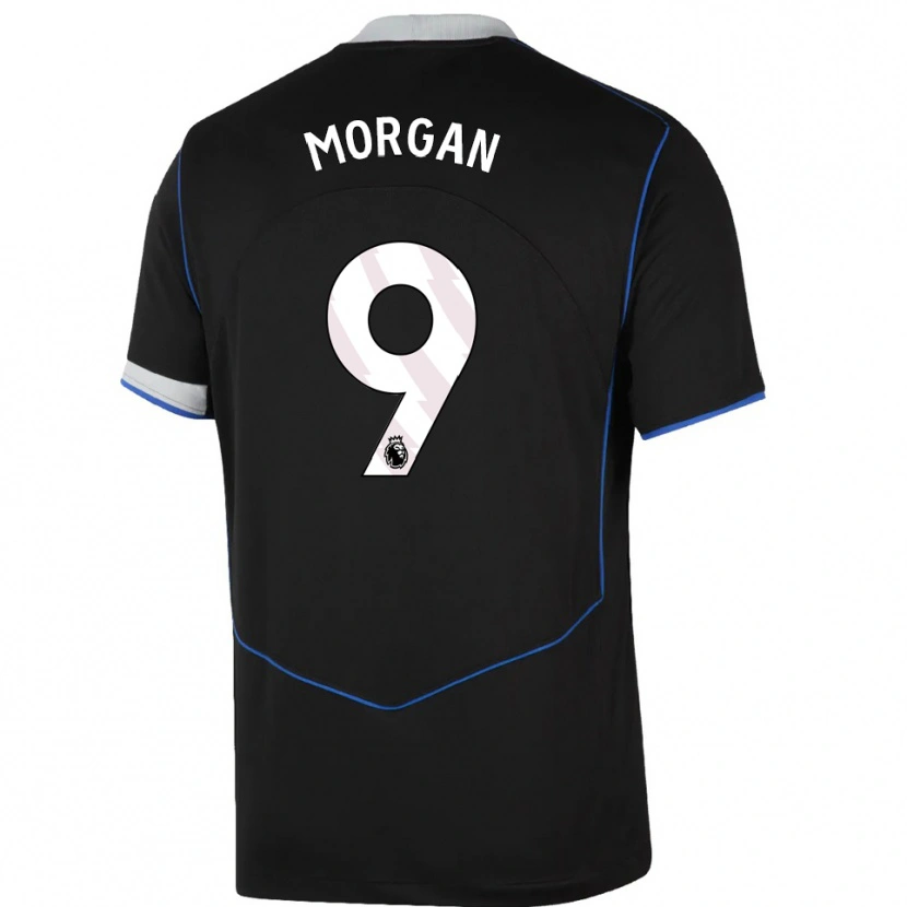 Danxen Kinderen Jimmy-Jay Morgan #9 Zwart Blauw Zilver Thuisshirt Derde Tenue 2025/26 T-Shirt