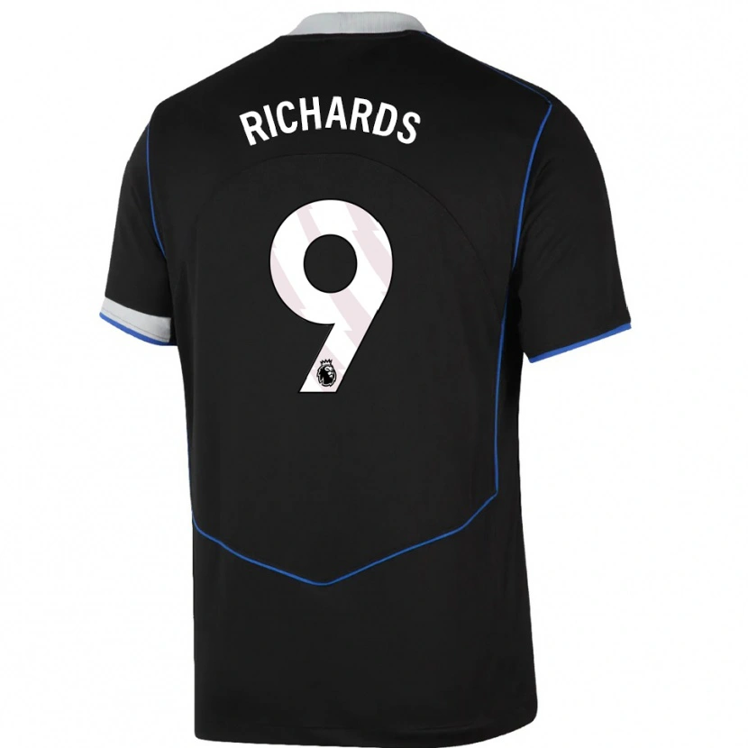 Danxen Kinderen Dujuan Richards #9 Zwart Blauw Zilver Thuisshirt Derde Tenue 2025/26 T-Shirt