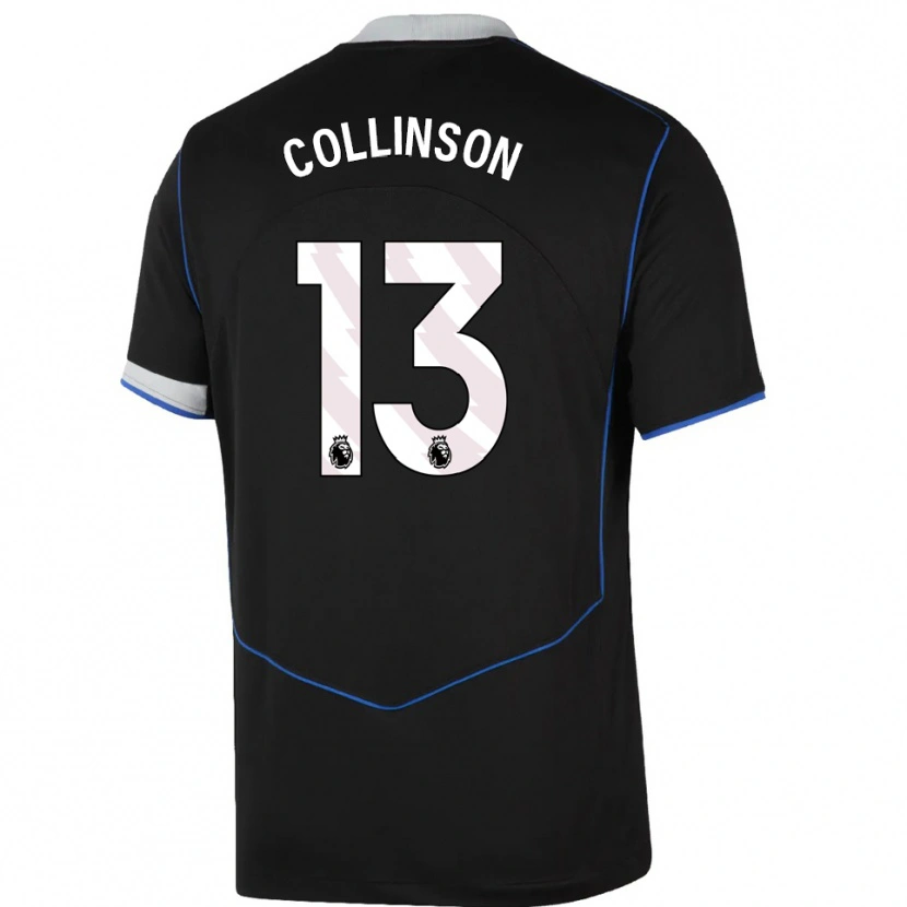 Danxen Kinderen Isaac Collinson #13 Zwart Blauw Zilver Thuisshirt Derde Tenue 2025/26 T-Shirt