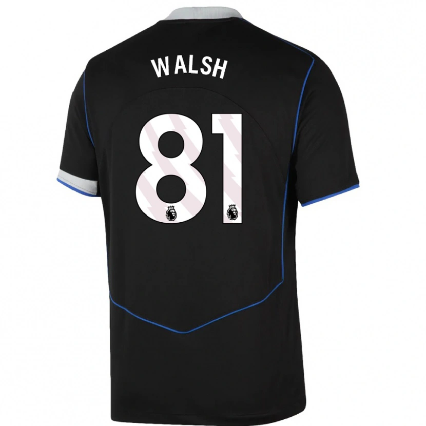 Danxen Kinderen Reggie Walsh #81 Zwart Blauw Zilver Thuisshirt Derde Tenue 2025/26 T-Shirt