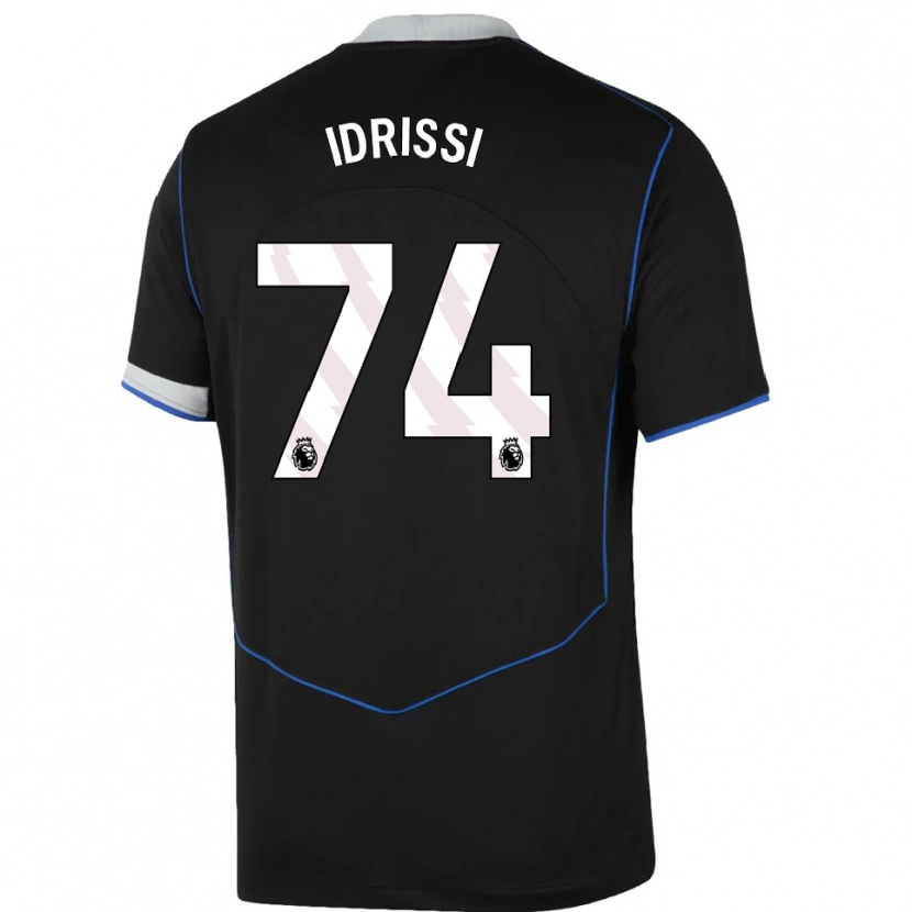 Danxen Kinderen Yahya Idrissi #74 Zwart Blauw Zilver Thuisshirt Derde Tenue 2025/26 T-Shirt
