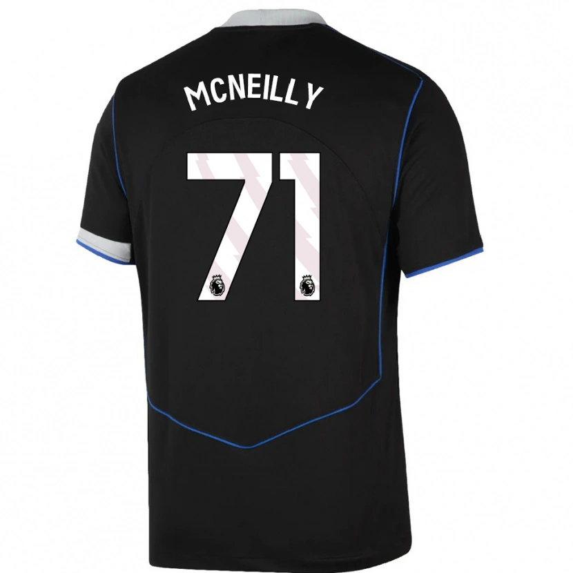 Danxen Kinderen Donnell Mcneilly #71 Zwart Blauw Zilver Thuisshirt Derde Tenue 2025/26 T-Shirt