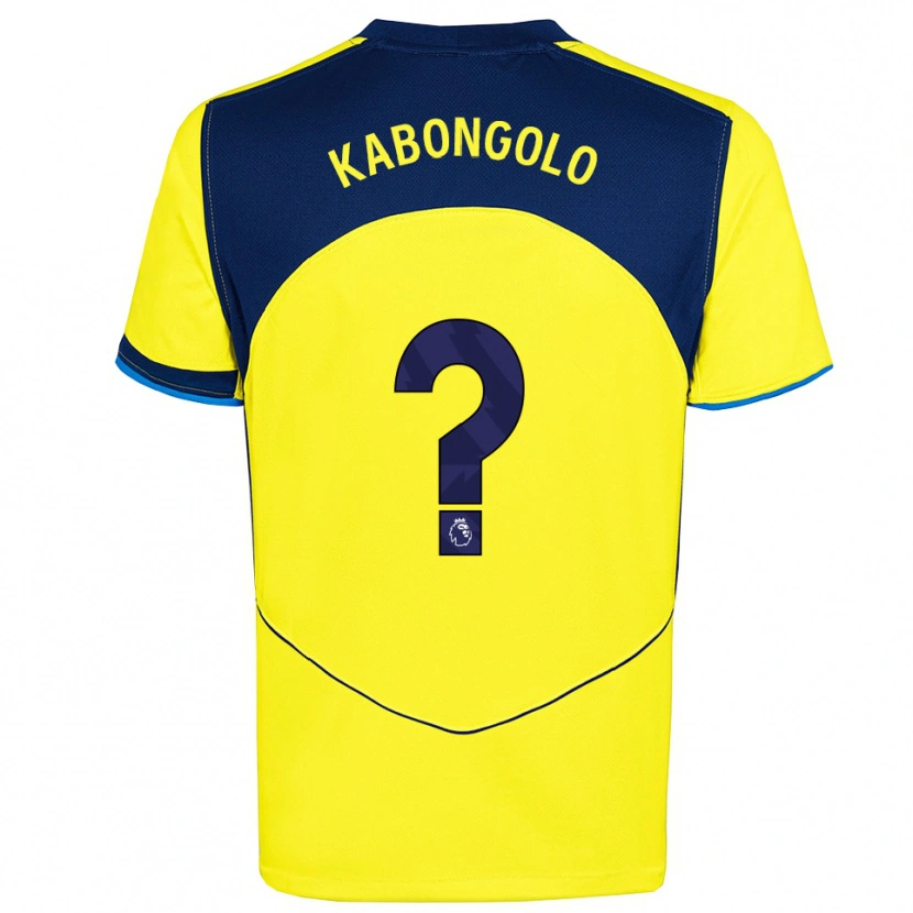 Danxen Kinderen Melvyn Kabongolo #0 Geel Marineblauw Thuisshirt Derde Tenue 2025/26 T-Shirt