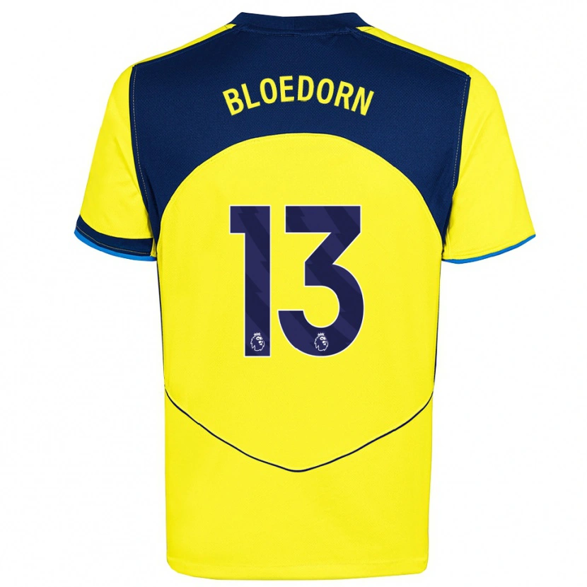 Danxen Kinderen Carey Bloedorn #13 Geel Marineblauw Thuisshirt Derde Tenue 2025/26 T-Shirt