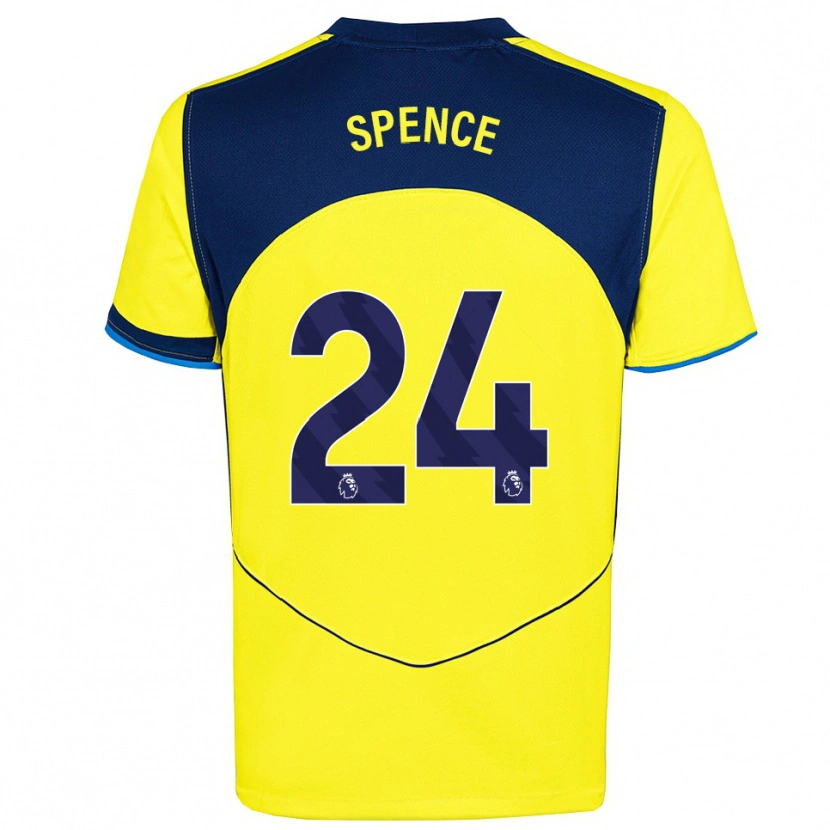 Danxen Kinderen Djed Spence #24 Geel Marineblauw Thuisshirt Derde Tenue 2025/26 T-Shirt