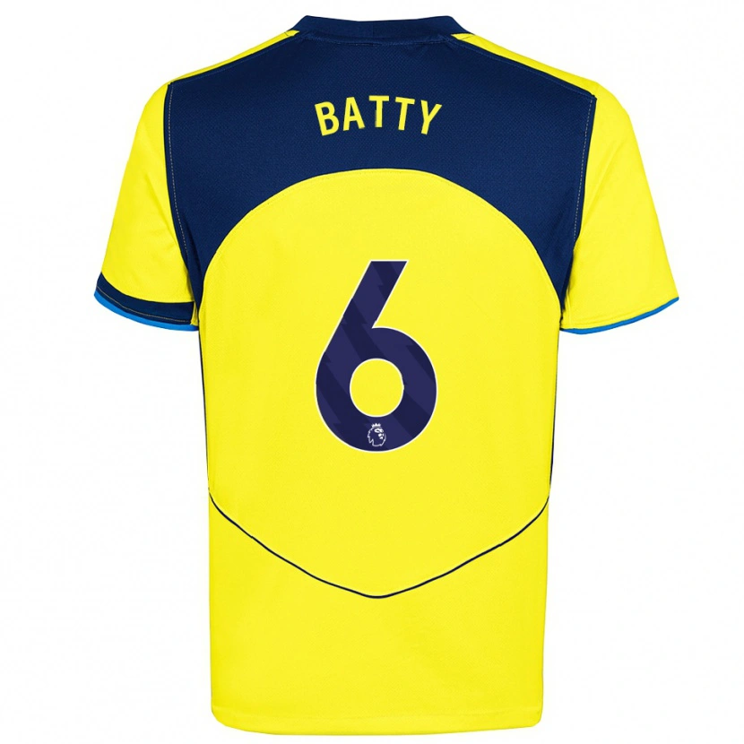 Danxen Kinderen Dan Batty #6 Geel Marineblauw Thuisshirt Derde Tenue 2025/26 T-Shirt