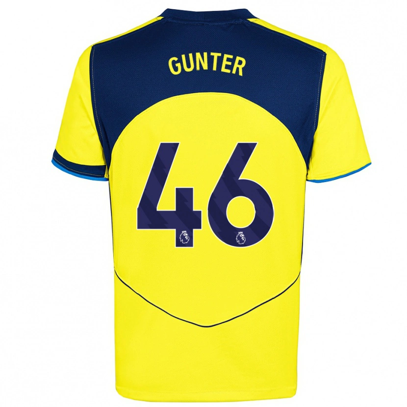 Danxen Kinderen Luca Gunter #46 Geel Marineblauw Thuisshirt Derde Tenue 2025/26 T-Shirt