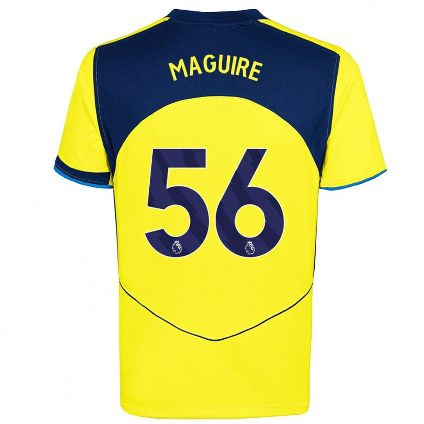 Danxen Kinderen Aaron Maguire #56 Geel Marineblauw Thuisshirt Derde Tenue 2025/26 T-Shirt