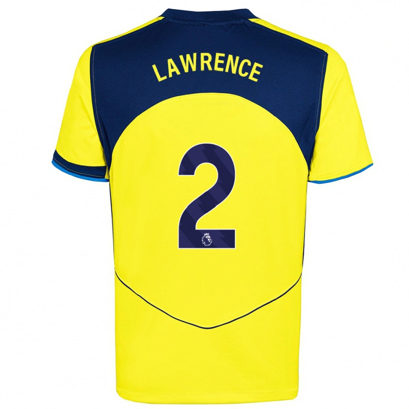 Danxen Kinderen Donte Lawrence #2 Geel Marineblauw Thuisshirt Derde Tenue 2025/26 T-Shirt
