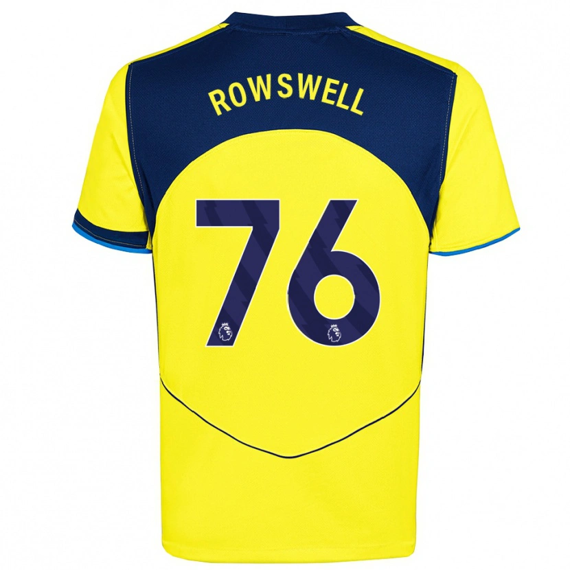 Danxen Kinderen James Rowswell #76 Geel Marineblauw Thuisshirt Derde Tenue 2025/26 T-Shirt