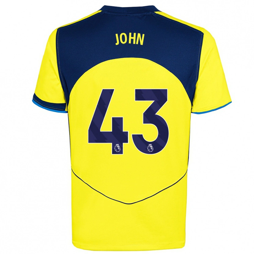 Danxen Kinderen Nile John #43 Geel Marineblauw Thuisshirt Derde Tenue 2025/26 T-Shirt