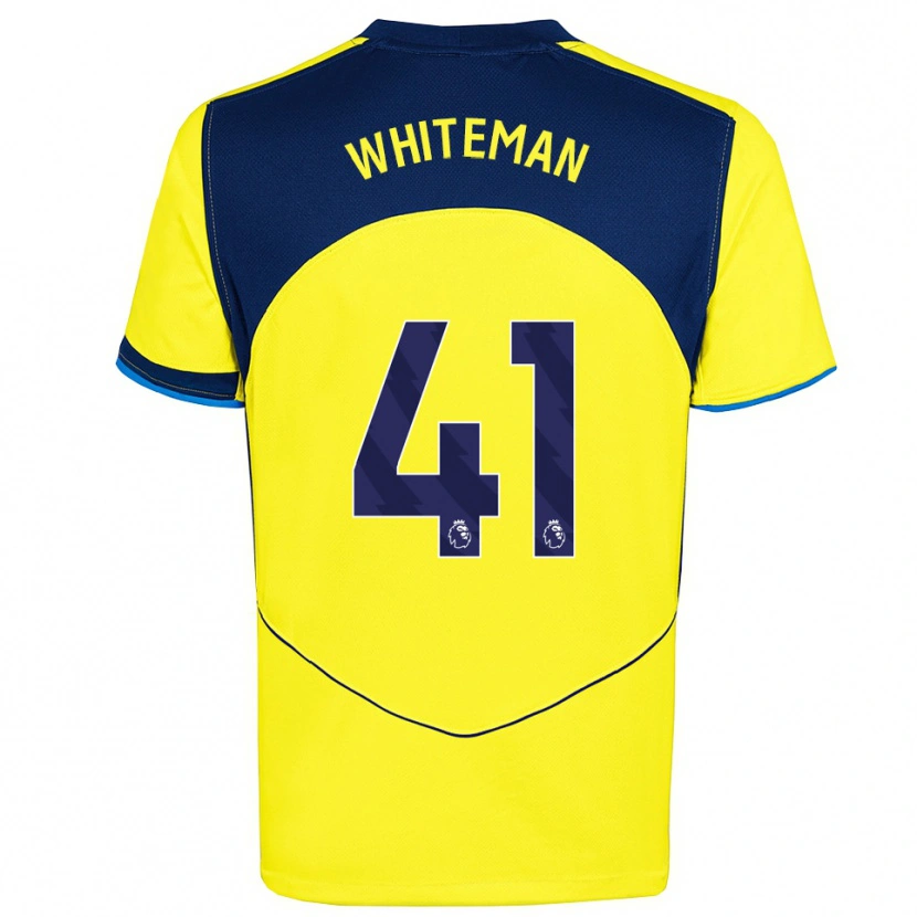Danxen Kinderen Alfie Whiteman #41 Geel Marineblauw Thuisshirt Derde Tenue 2025/26 T-Shirt
