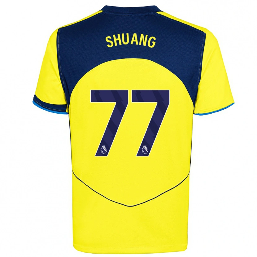 Danxen Kinderen Wang Shuang #77 Geel Marineblauw Thuisshirt Derde Tenue 2025/26 T-Shirt