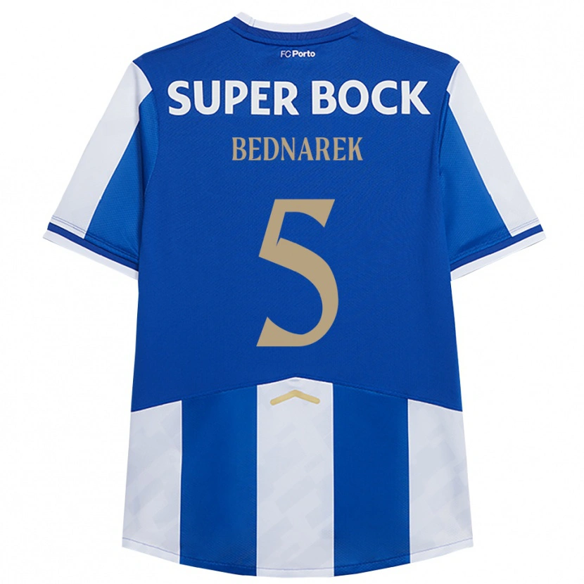 Danxen Heren Jan Bednarek #5 Blauw Wit Thuisshirt Thuistenue 2025/26 T-Shirt