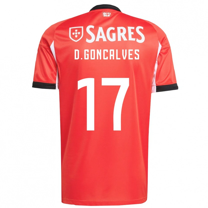 Danxen Heren Diogo Goncalves #17 Rood Wit Thuisshirt Thuistenue 2025/26 T-Shirt