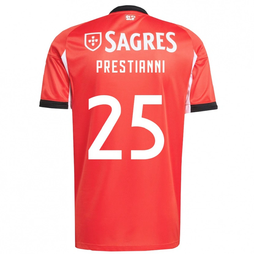 Danxen Heren Gianluca Prestianni #25 Rood Wit Thuisshirt Thuistenue 2025/26 T-Shirt