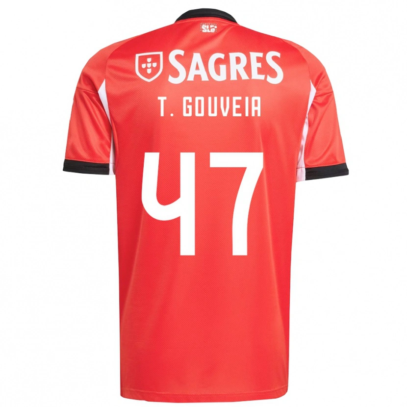 Danxen Heren Tiago Gouveia #47 Rood Wit Thuisshirt Thuistenue 2025/26 T-Shirt