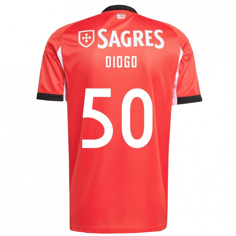 Danxen Heren Diogo Ferreira #50 Rood Wit Thuisshirt Thuistenue 2025/26 T-Shirt