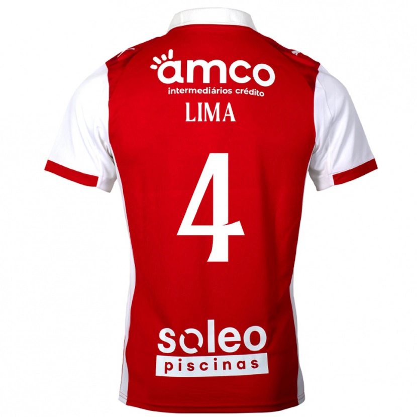 Danxen Heren Guilherme Lima #4 Rood Wit Thuisshirt Thuistenue 2025/26 T-Shirt