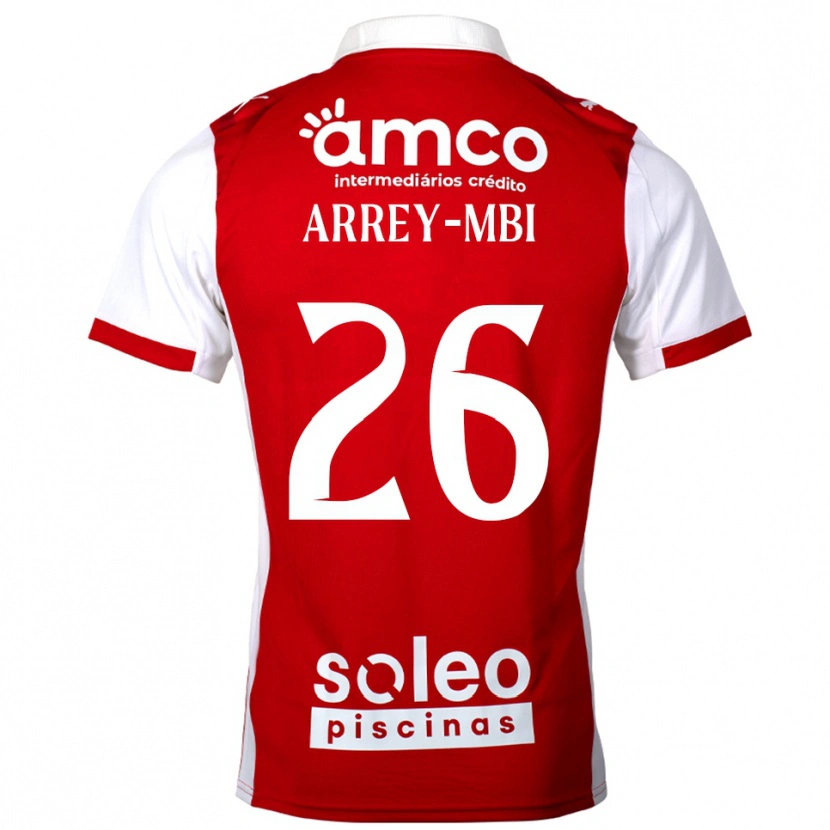 Danxen Heren Bright Arrey-Mbi #26 Rood Wit Thuisshirt Thuistenue 2025/26 T-Shirt