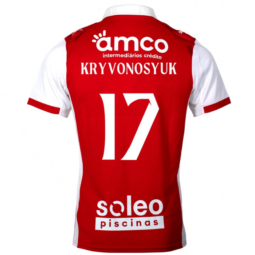 Danxen Heren Leonardo Kryvonosyuk #17 Rood Wit Thuisshirt Thuistenue 2025/26 T-Shirt