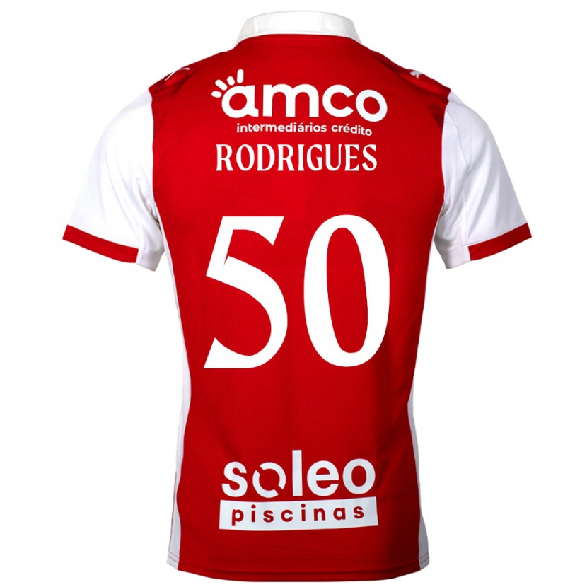Danxen Heren Diego Rodrigues #50 Rood Wit Thuisshirt Thuistenue 2025/26 T-Shirt
