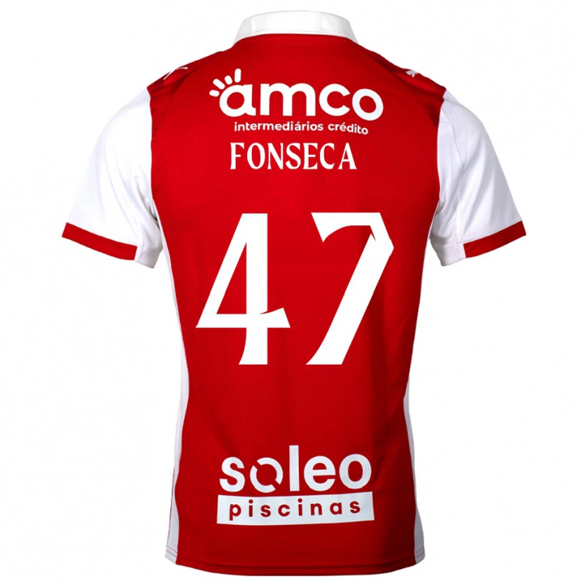 Danxen Heren Diogo Fonseca #47 Rood Wit Thuisshirt Thuistenue 2025/26 T-Shirt