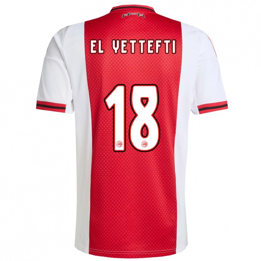 Danxen Heren Adil Amghar El Yettefti #18 Rood Wit Thuisshirt Thuistenue 2025/26 T-Shirt