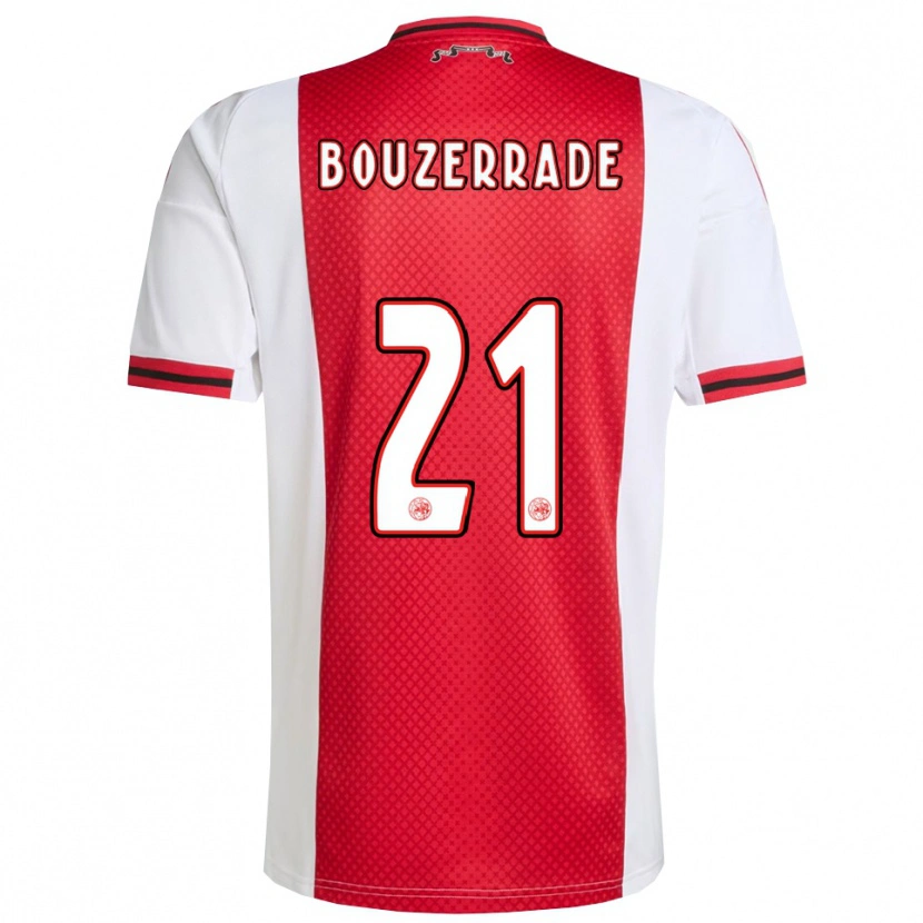 Danxen Heren Zaina Bouzerrade #21 Rood Wit Thuisshirt Thuistenue 2025/26 T-Shirt