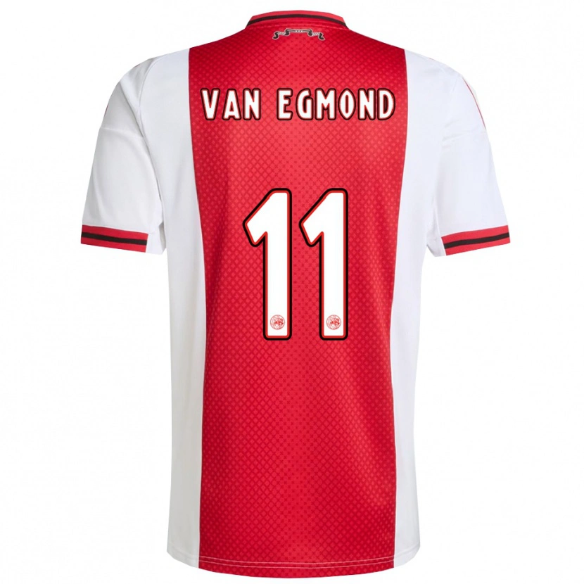 Danxen Heren Bo Van Egmond #11 Rood Wit Thuisshirt Thuistenue 2025/26 T-Shirt