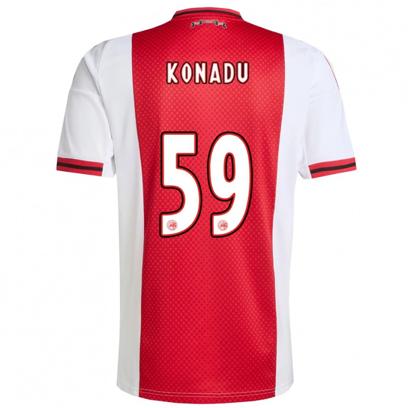 Danxen Heren Don-Angelo Konadu #59 Rood Wit Thuisshirt Thuistenue 2025/26 T-Shirt