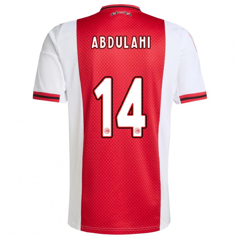 Danxen Heren Liban Abdulahi #14 Rood Wit Thuisshirt Thuistenue 2025/26 T-Shirt
