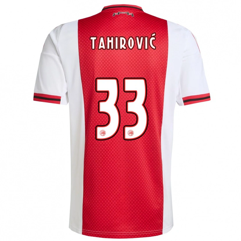 Danxen Heren Benjamin Tahirovic #33 Rood Wit Thuisshirt Thuistenue 2025/26 T-Shirt