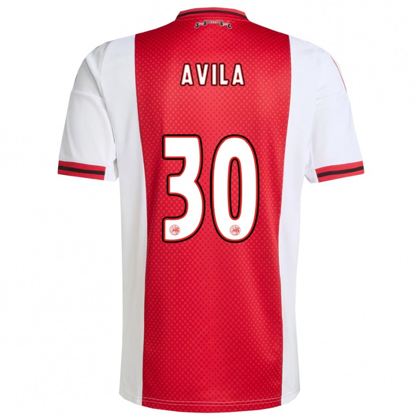 Danxen Heren Gastón Ávila #30 Rood Wit Thuisshirt Thuistenue 2025/26 T-Shirt