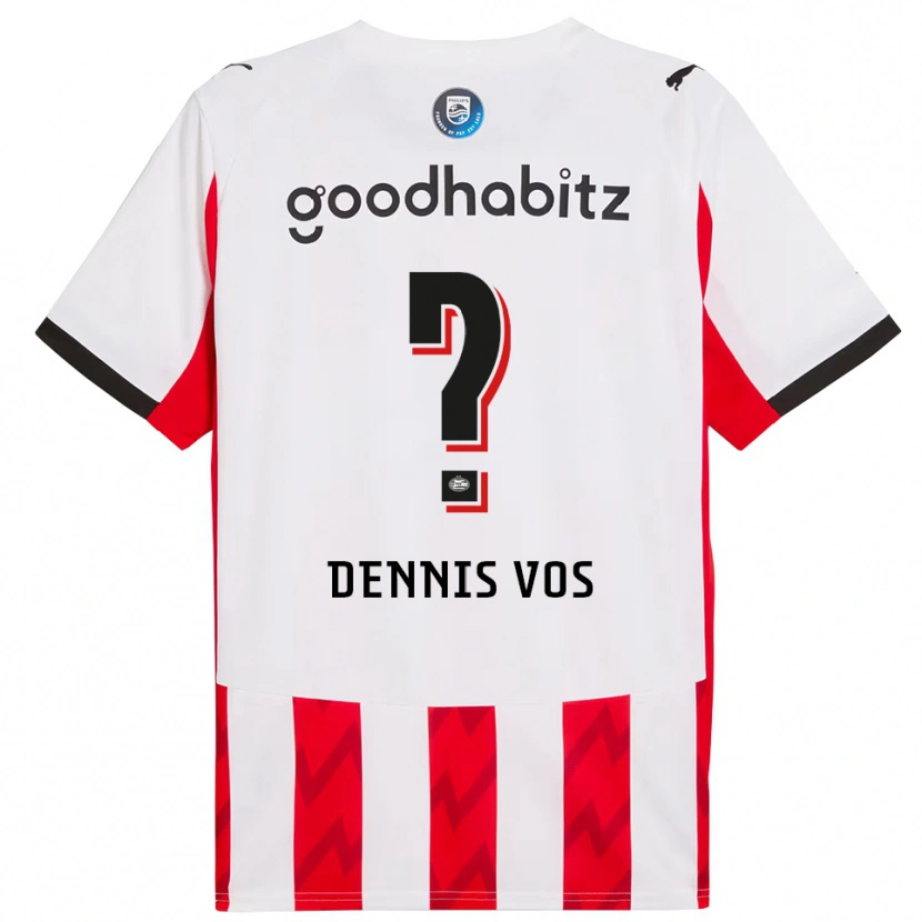 Danxen Heren Dennis Vos #0 Rood Wit Thuisshirt Thuistenue 2025/26 T-Shirt