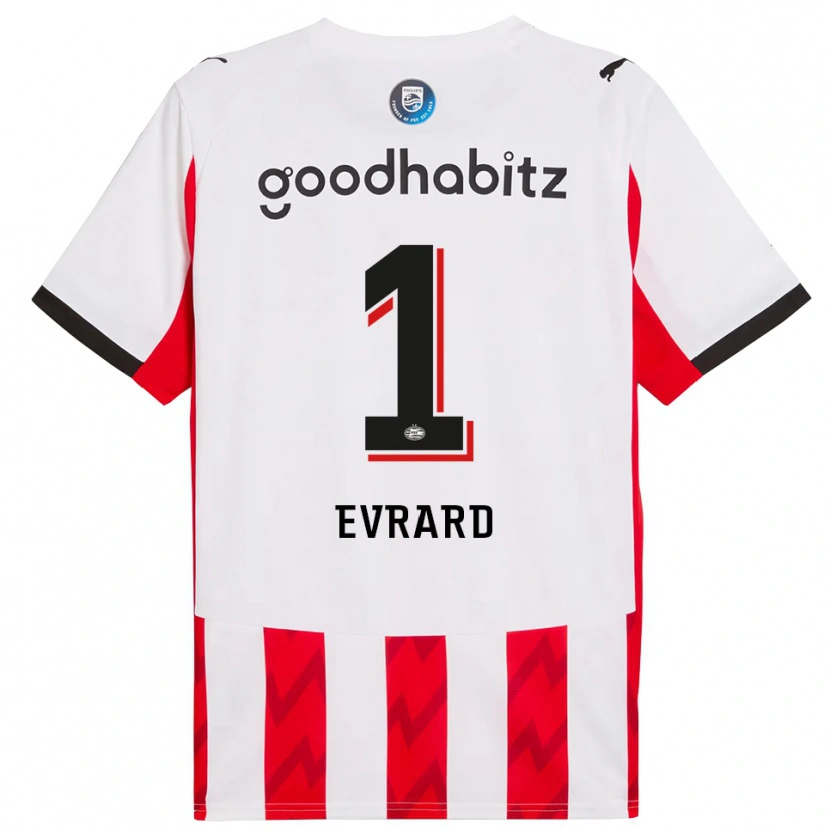 Danxen Heren Nicky Evrard #1 Rood Wit Thuisshirt Thuistenue 2025/26 T-Shirt