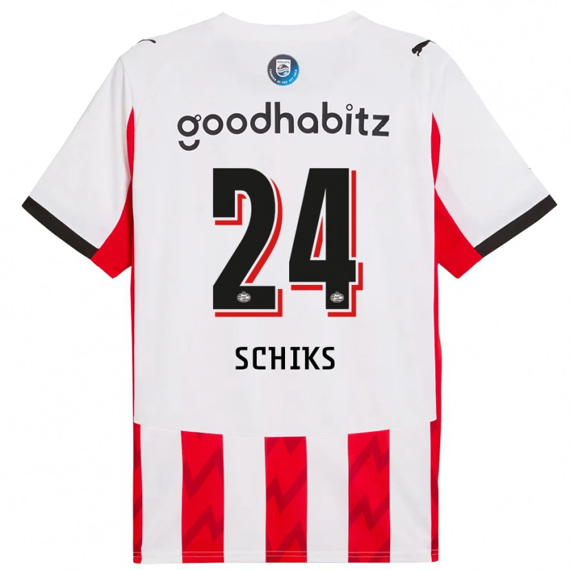 Danxen Heren Niek Schiks #24 Rood Wit Thuisshirt Thuistenue 2025/26 T-Shirt