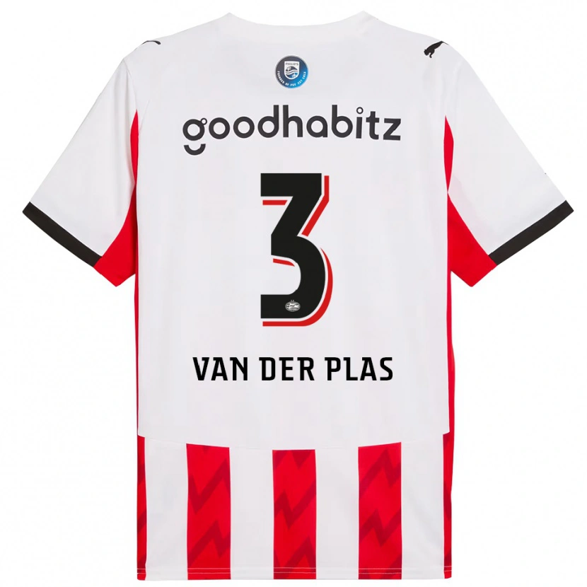 Danxen Heren Sven Van Der Plas #3 Rood Wit Thuisshirt Thuistenue 2025/26 T-Shirt