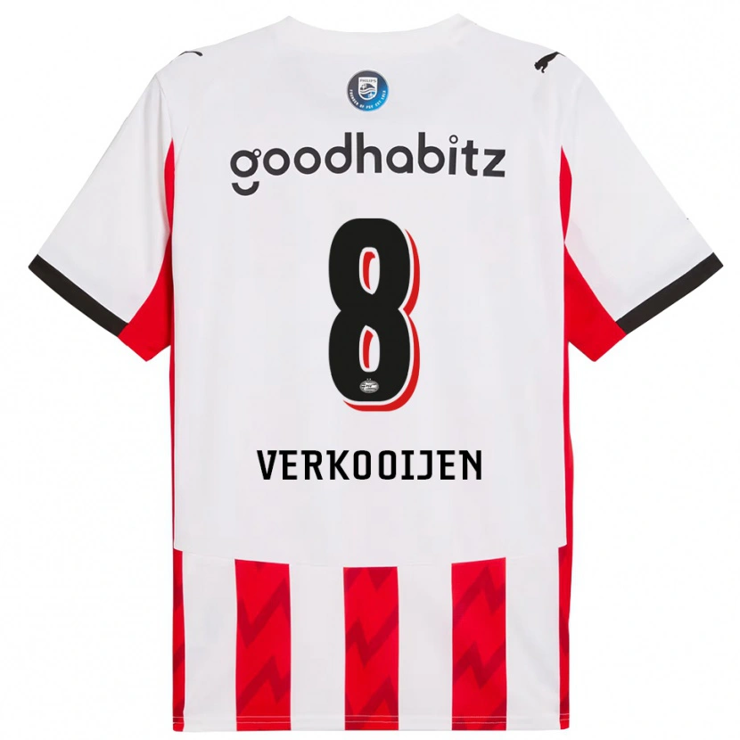 Danxen Heren Nicolas Verkooijen #8 Rood Wit Thuisshirt Thuistenue 2025/26 T-Shirt
