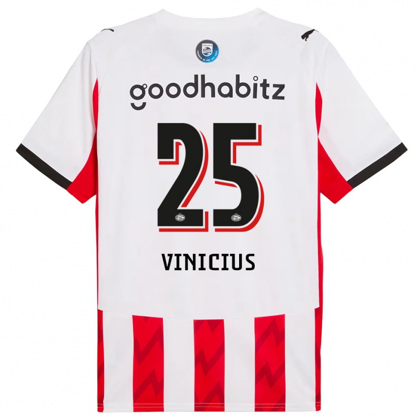 Danxen Heren Carlos Vinicius #25 Rood Wit Thuisshirt Thuistenue 2025/26 T-Shirt