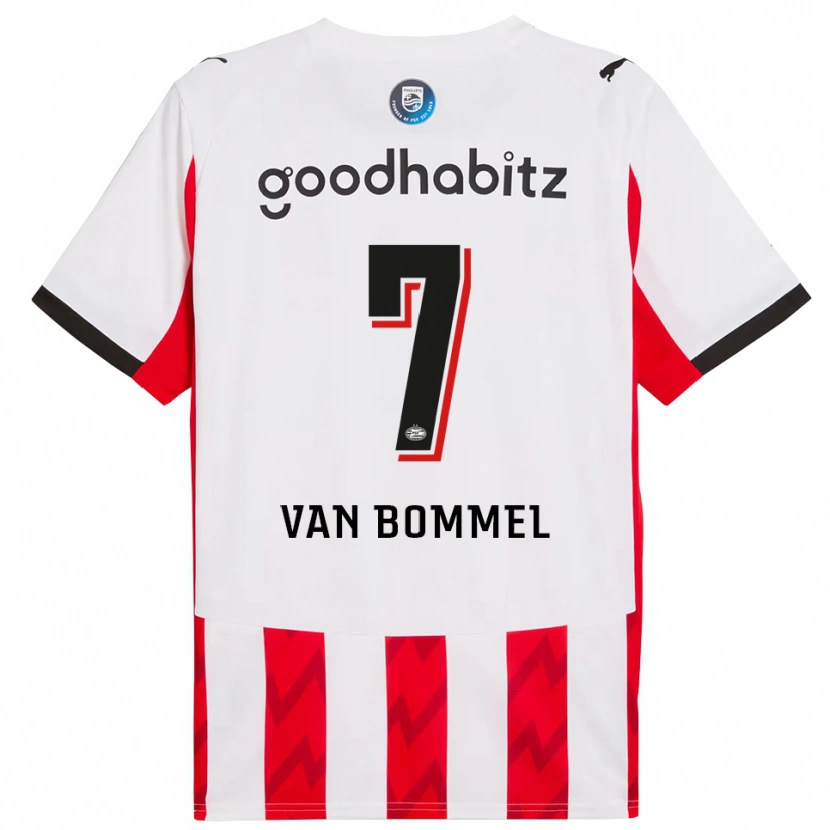 Danxen Heren Ruben Van Bommel #7 Rood Wit Thuisshirt Thuistenue 2025/26 T-Shirt